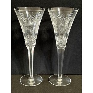 2 Waterford PROSPERITY 9 1/4" Toasting Flutes Wedding Retirement Anniversary